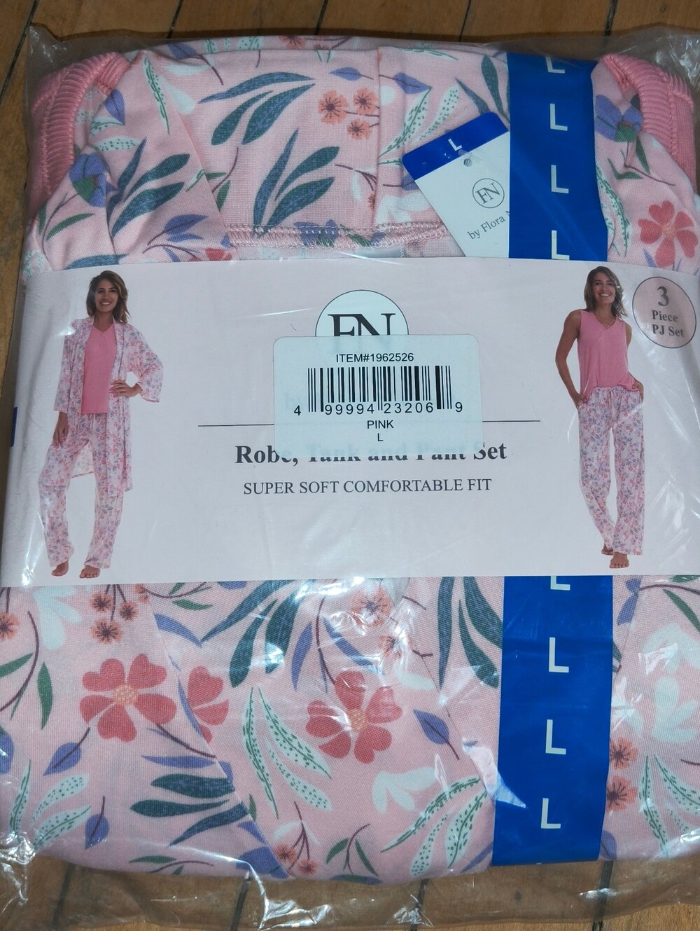 New!! Flora Nikrooz Women's 3-piece PJ Set Robe Pant Tank Pink Color Select Size